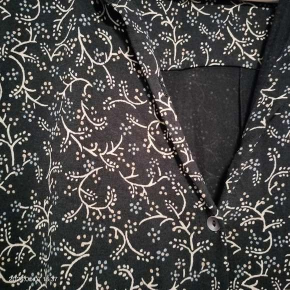 J Jill Size Medium Button Tunic Shift Dress floral pattern long sleeves - Picture 4 of 10